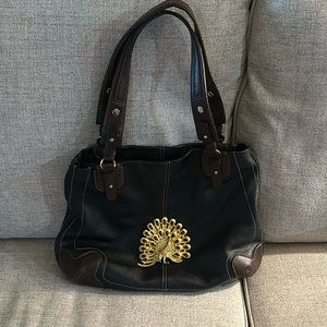 Euc sophia caperelli peacock brooch purse with leopard lining